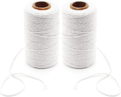 656 Feet Cooking Twine Kitchen Cotton String 2mm Bakers Twine Natural Jute Twine 2 Ply String Rope Cord Wrapping