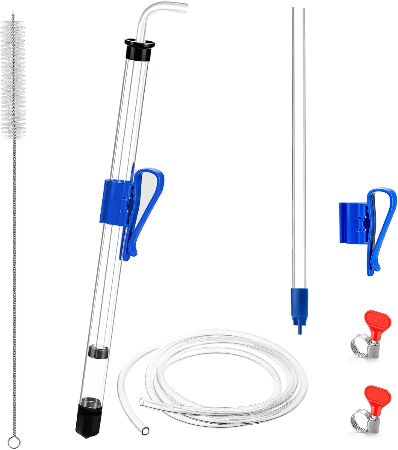 14” Auto Siphon with 12.” Bottle Wand & 5.5FT Food-Grade Silicone | Beer Wine Siphon Racking Cane fit Liquid