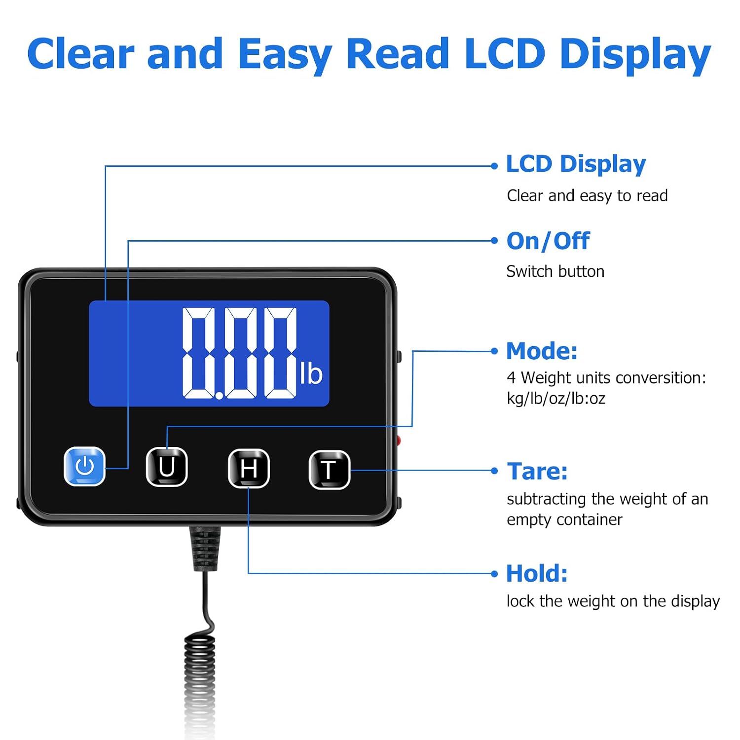 Shipping Scale, 440lb/0.35oz High Accurate Digital Postal Scale with Hold/Tare Function, Shipping Scale for Small