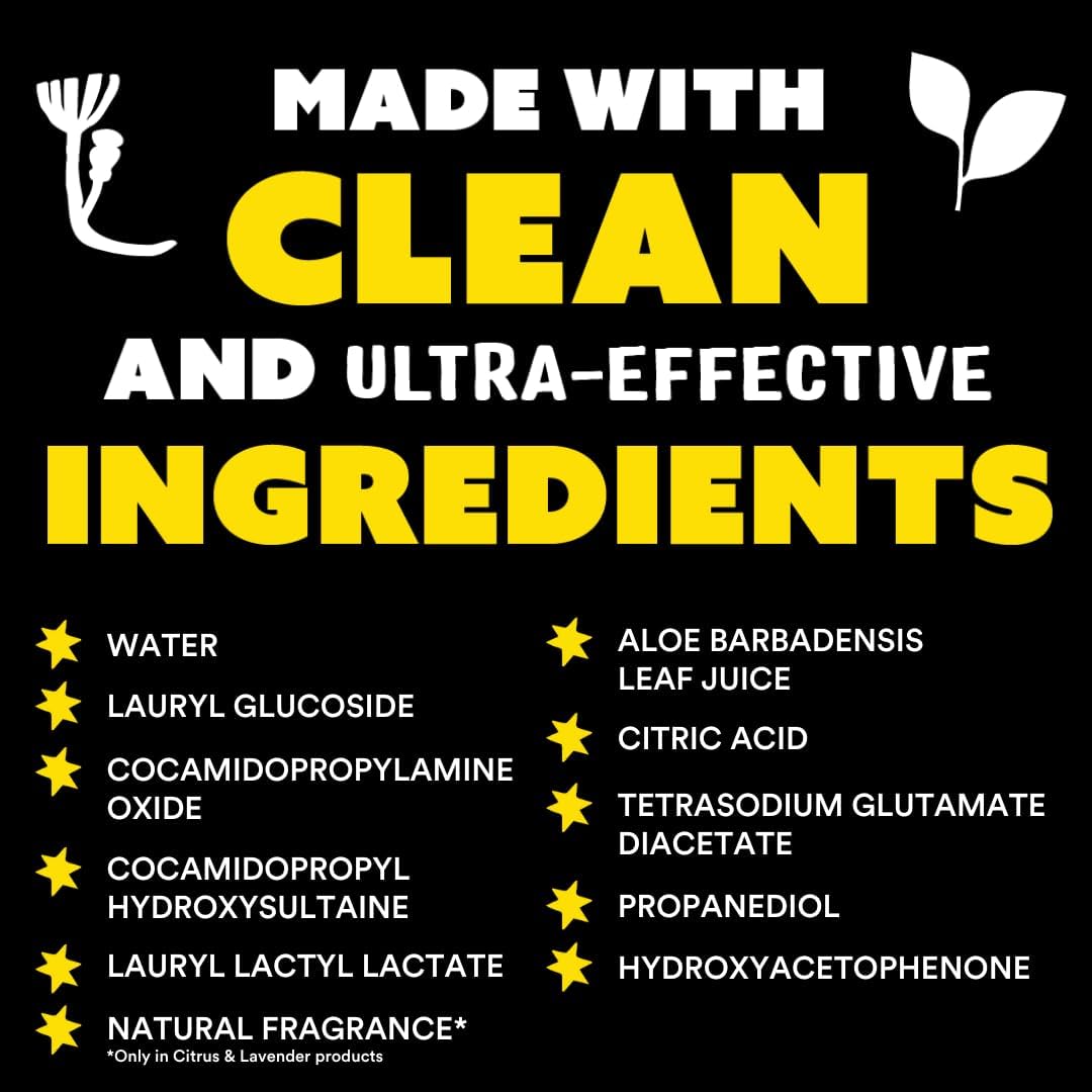Liquid Dish Soap | Clean, Simple Ingredients | Extra Scrubbing Power | Citrus Scent, 24 oz - 2 Pack