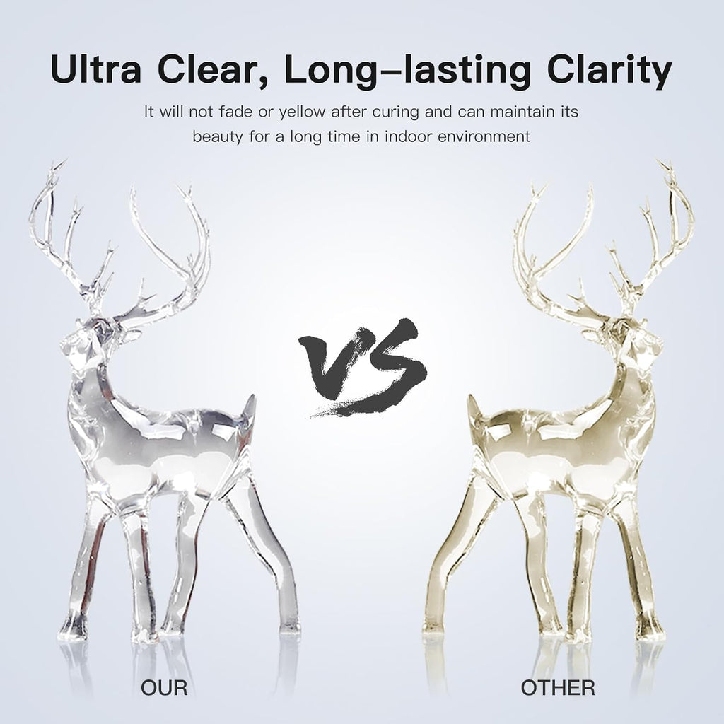 Ultra Clear Resin 405nm LCD UV Fast Curing 3D Printing Resin for LCD DLP Resin 3D Printers, Resist Yellowing ＆ Low