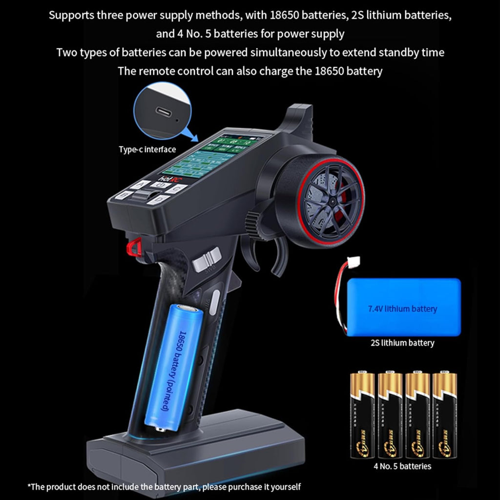 HOTRC CT-8A RC Transmitter and Receiver 8 Channel 2.4ghz Hand Controlled RC Car Boat Tanks Remote Controller Long