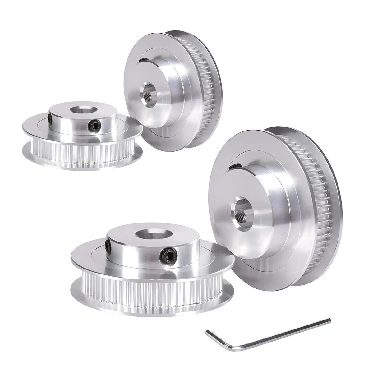 GT2 Pulley 80 Teeth 8mm Bore 6mm Width Timing Belt Pulley Aluminum 80T 8mm bore Pulley Wheel for 6mm Width GT2 Timing Belt for 3D Printer,CNC (4pcs)