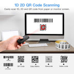 Portable Mini Bluetooth 1D 2D Barcode Scanner PDF417 QR Code Scanner