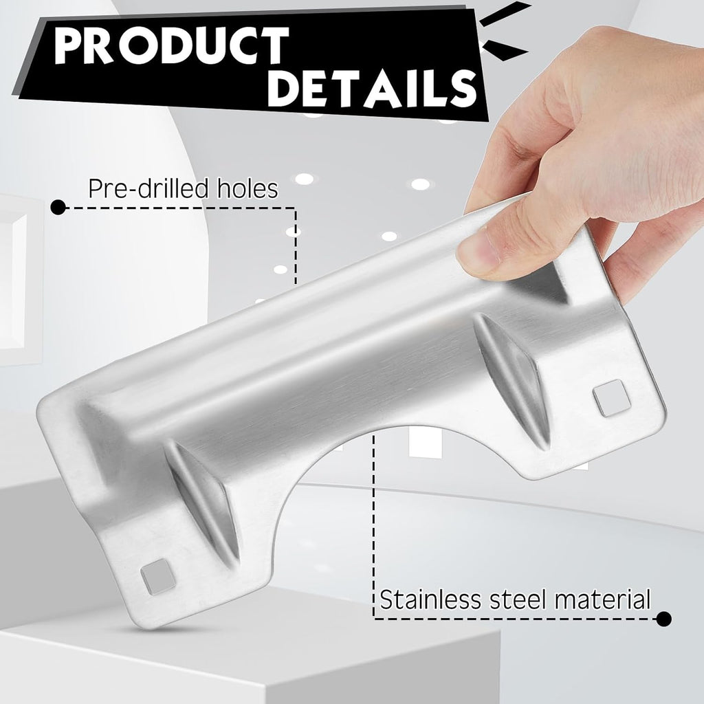 2 Pcs Door Latch Guard Stainless, Reinforcement Ribs Style, Silver | 3" x 7'' Door Latch Cover, Door Security Plate