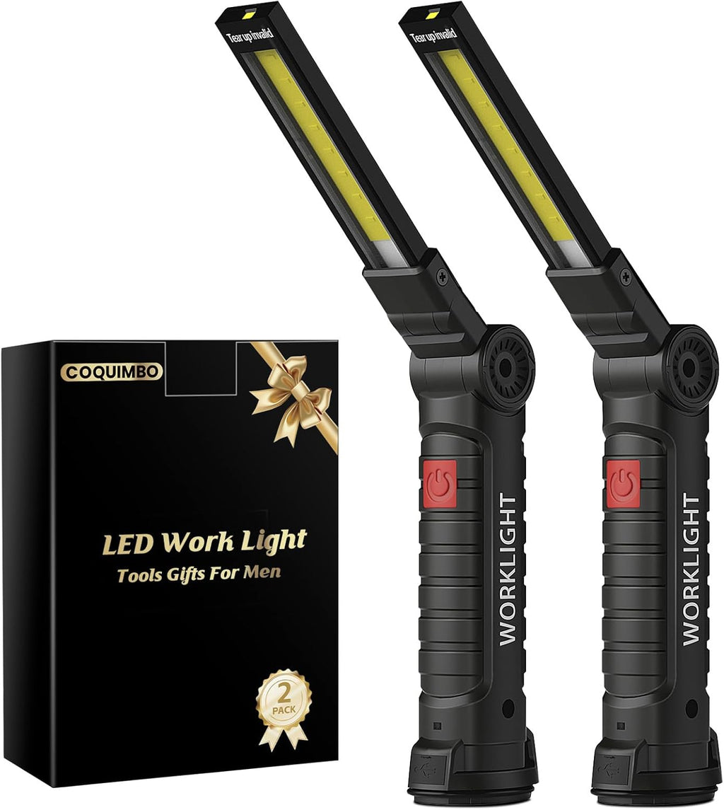 Tool Fathers Day Dad Gifts for Men Him Husband, Rechargeable LED Work Light BBQ Grill with Magnetic Base Hook, 360°