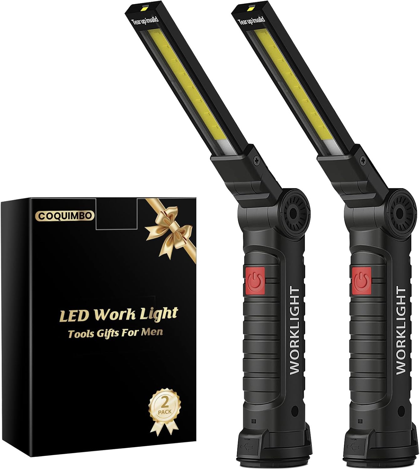 Tool Fathers Day Dad Gifts for Men Him Husband, Rechargeable LED Work Light BBQ Grill with Magnetic Base Hook, 360°