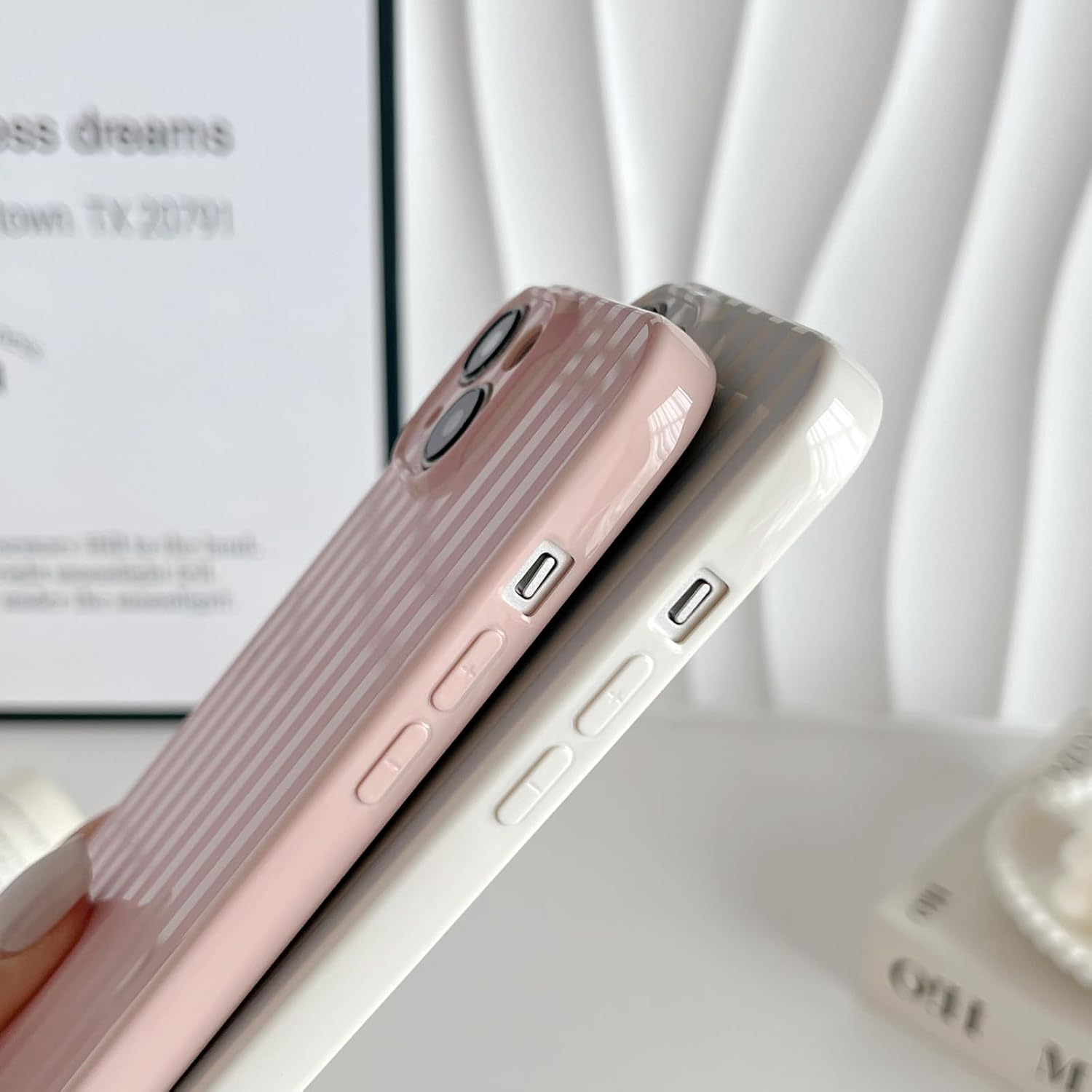 for iPhone 13 Case Cute Aesthetic Striped Phone Case for Women Girl Trendy Soft TPU Slim Shockproof Full Camera