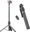 71” Phone Tripod & Selfie Stick, Portable All in One Extendable Cell Phone Tripod Stand, with Wireless Remote Control