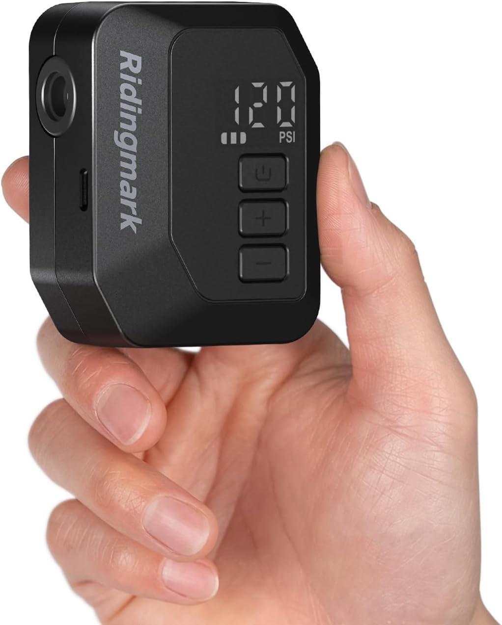 Mini Electric Bike Pump with Gauge, Max 120 PSI Auto-Stop