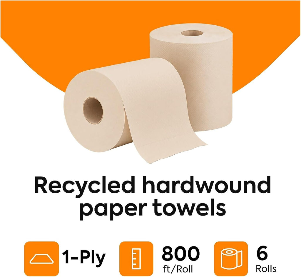 Professional Recycled Hardwound Paper Towels, 6 Rolls