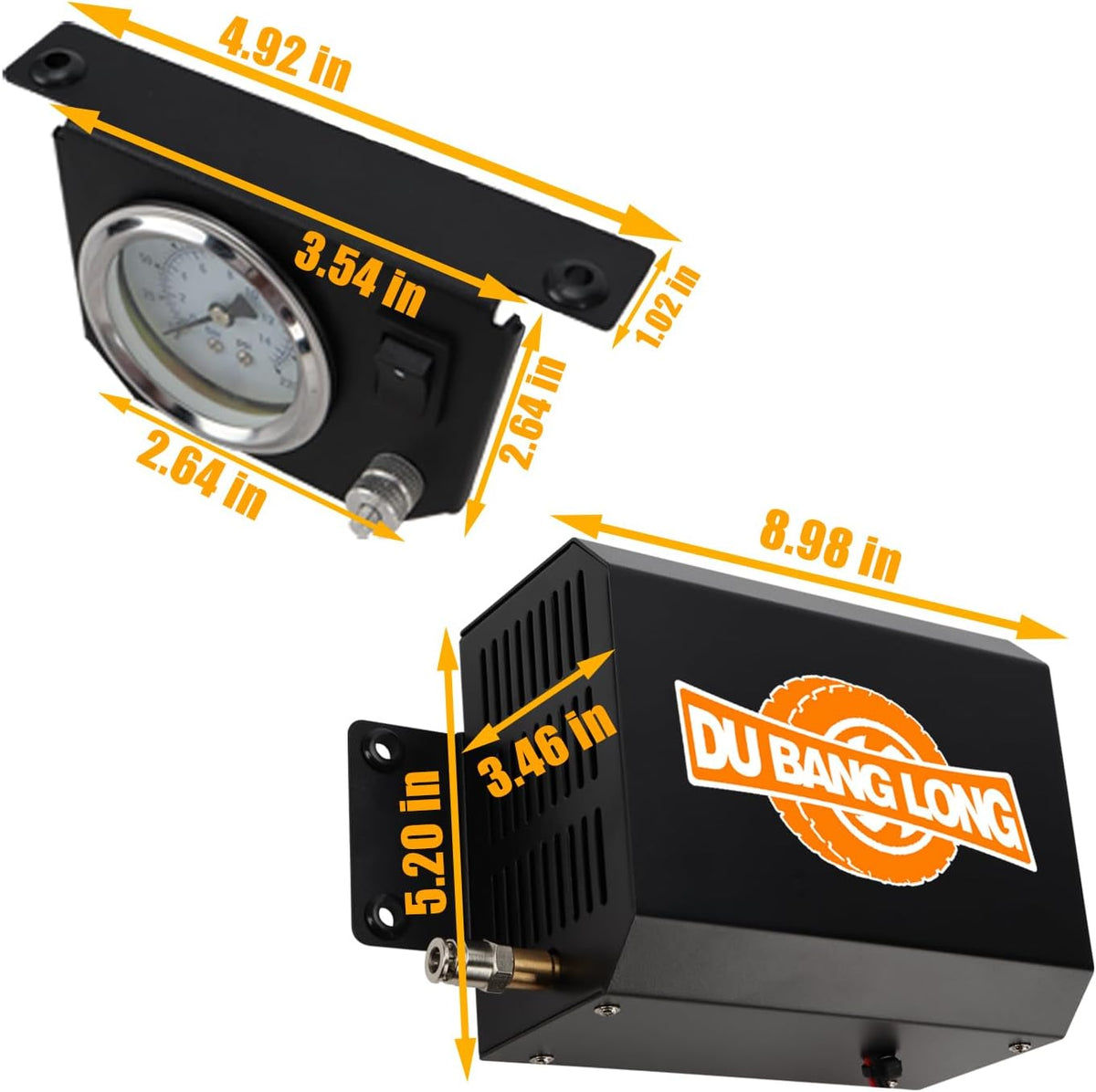 Air Bags Suspension Kit, On Board Air Compressor System with Upgraded Air Ride Compressor, Pressure Gauge, Hardware and Air Hoses, for Truck Air Suspension Control