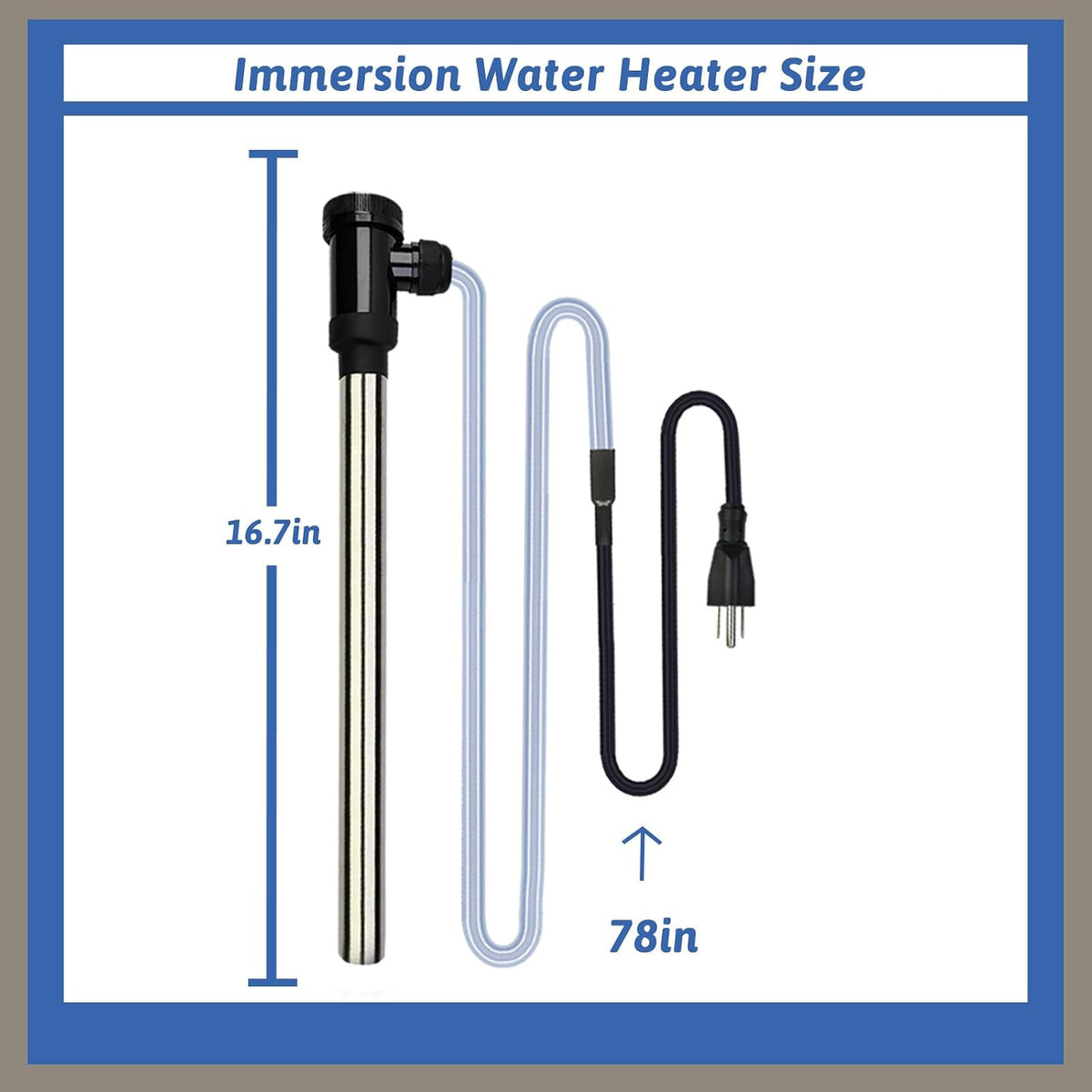 2000W Immersion Water Heater Portable Electric Hot Tub and Pool Submersible Water Heater with WiFi Timer and Auto Shut Off for Spa, above ground pool, Bathtub, Swimming pool and Baptistry