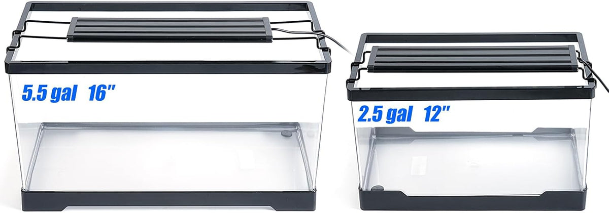 LED Aquarium Light, with Dimmer for 12-16 Inch Fish Tank, Brightness Adjustable, Full Spectrum, Day Mode and Night Mode