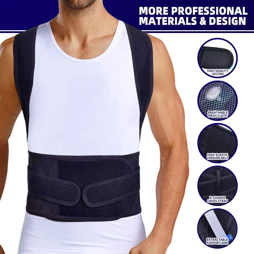Upgraded Posture Corrector Back Brace for Men and Women, New Version Lumbar Support for Posture Improving and Pain