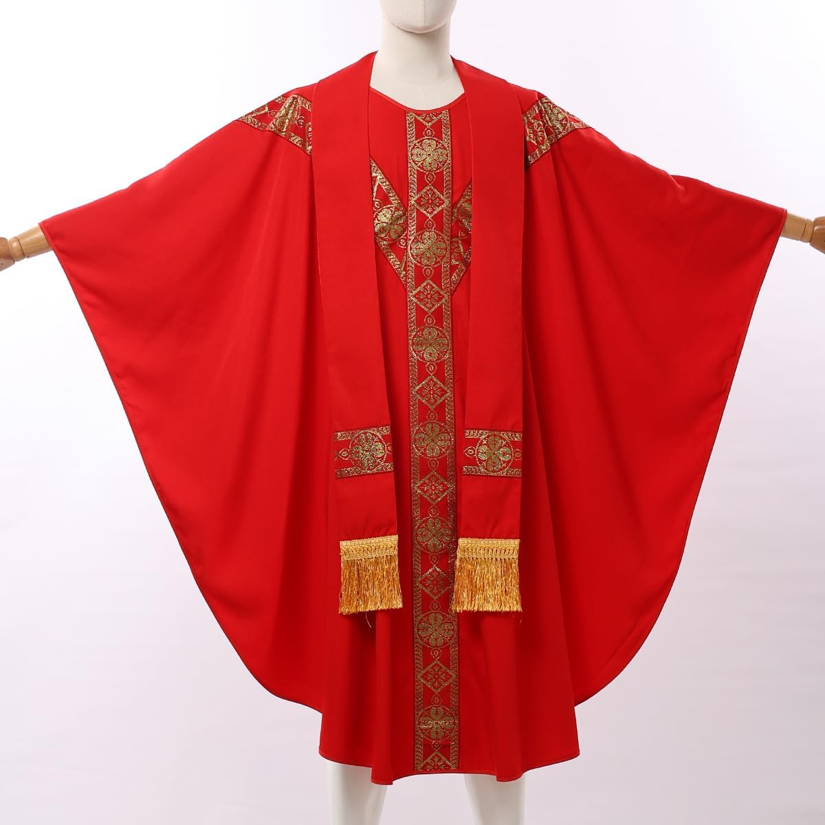 Catholic Priest Chasuble Church Mass Vestment Robe with Stole
