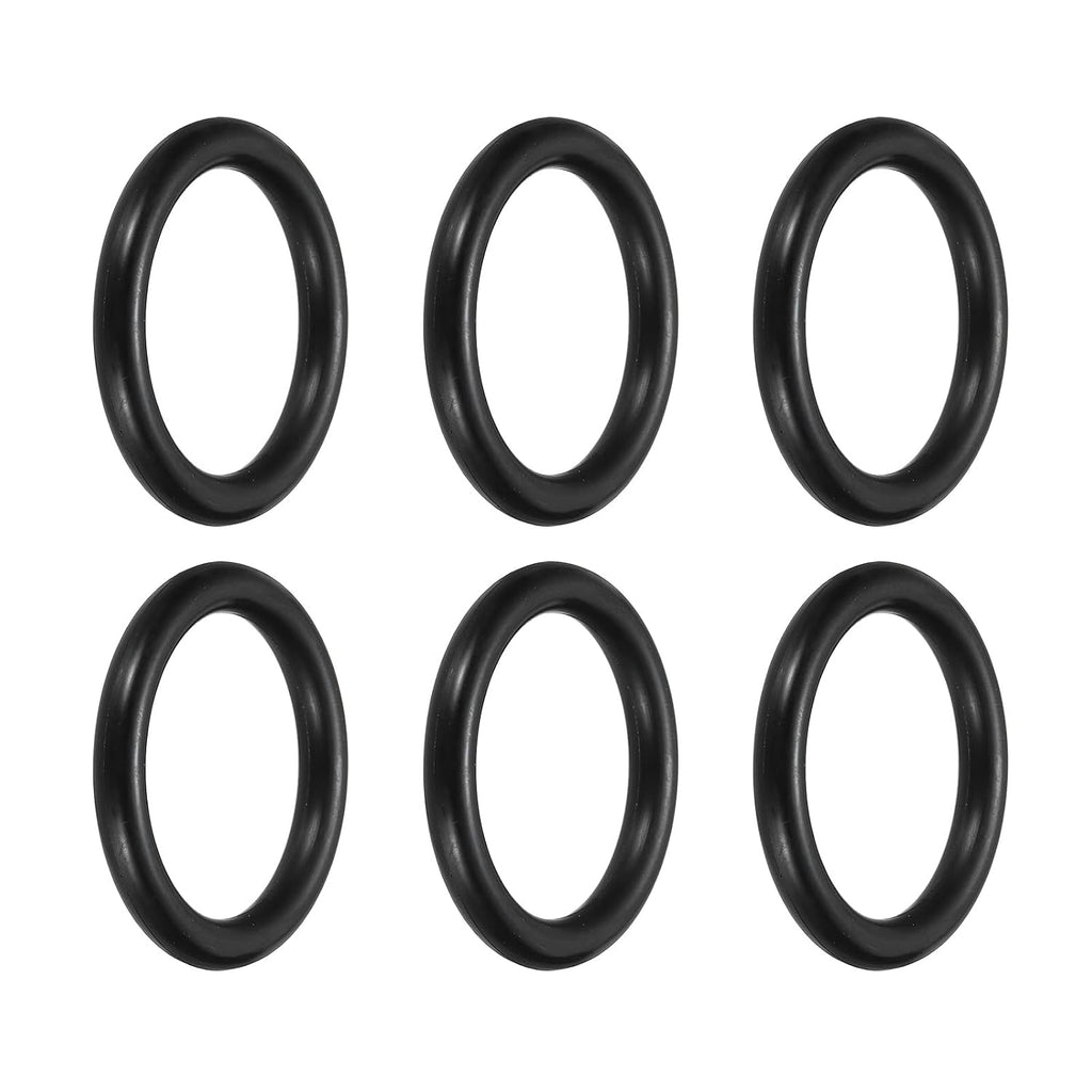 uxcell 6Pcs AS-324 Nitrile Rubber O-Rings 1-3/8" ID 1-3/4" OD 3/16" W Black
