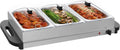 Buffet Server & Electric Food Warmer, 7.5QT Chafing Dishes, Silver