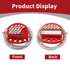 2 Lockout Tagout Cable Lock,6.5 ft Safety Adjustable Lockout Red
