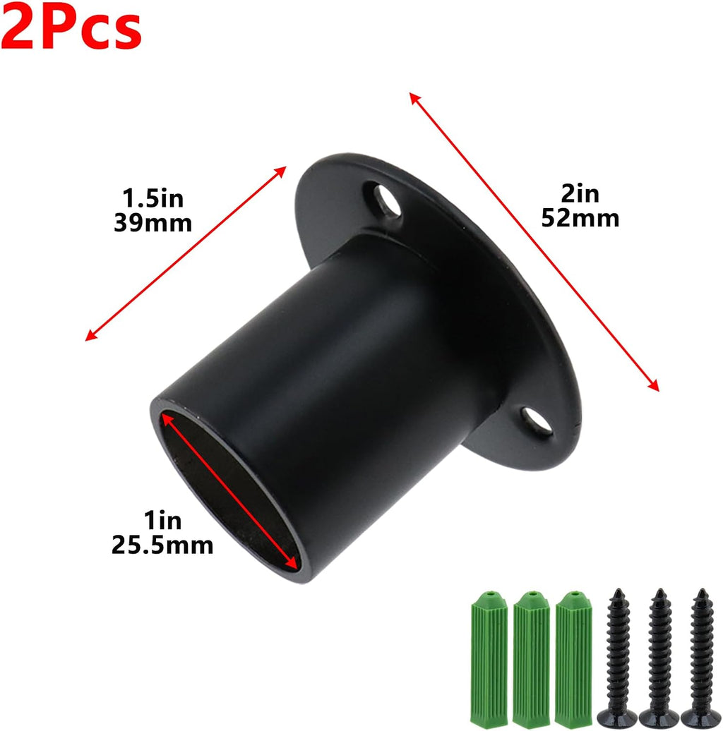 Geesatis 2Pack Stainless Steel Pole Sockets Flange Rod Holder (Fit 1")