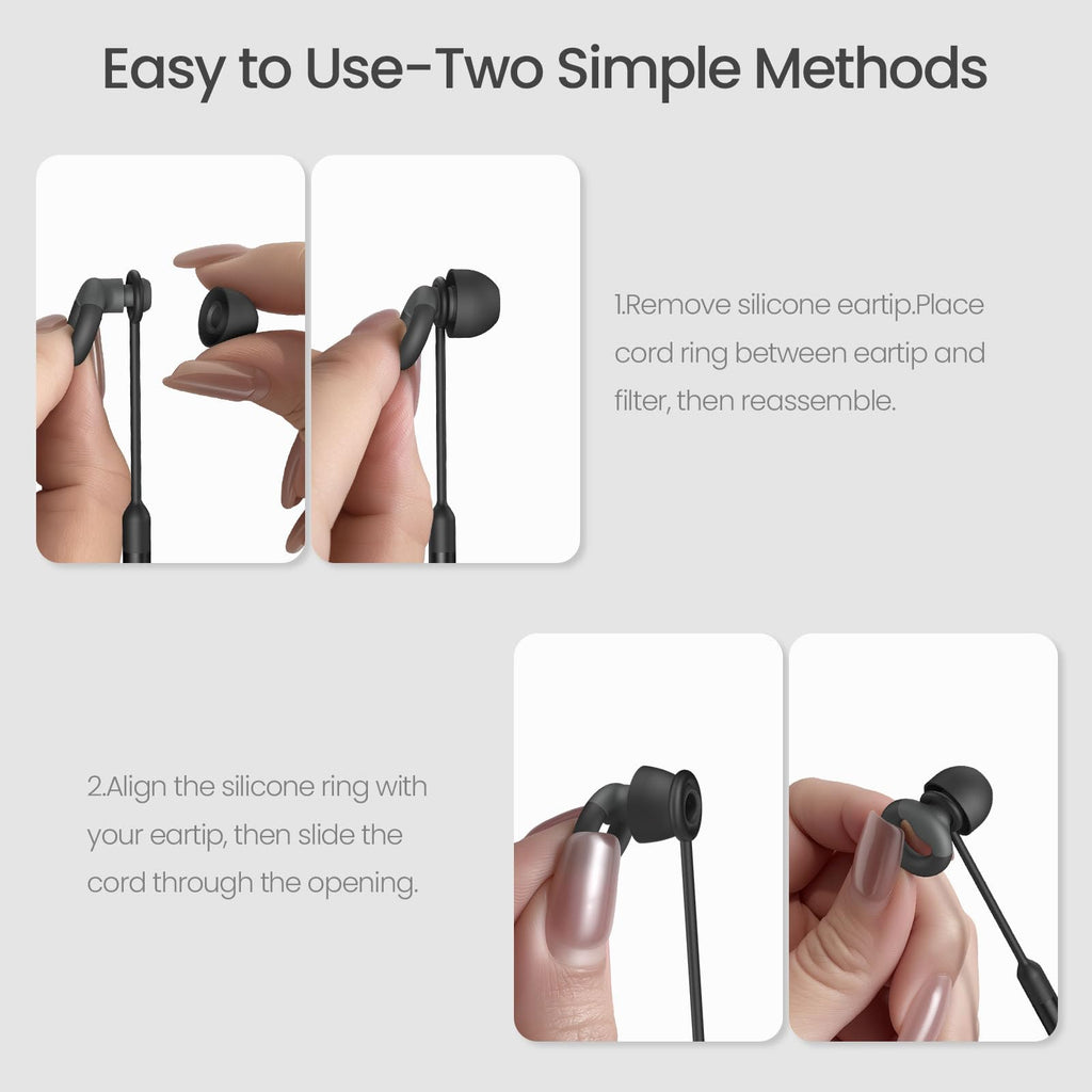 2PCS Earplugs Lanyard,Connection Cord with Magnetic & Silicone Case