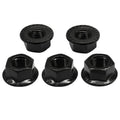 M12/1.25mm Serrated Flange Hex Nuts, Black, 5Pcs