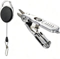 Portable Fishing Line Cutter with Retractors, Hook Eye Cleaner and Knot Tying Tool, Stainless Steel Braided Line