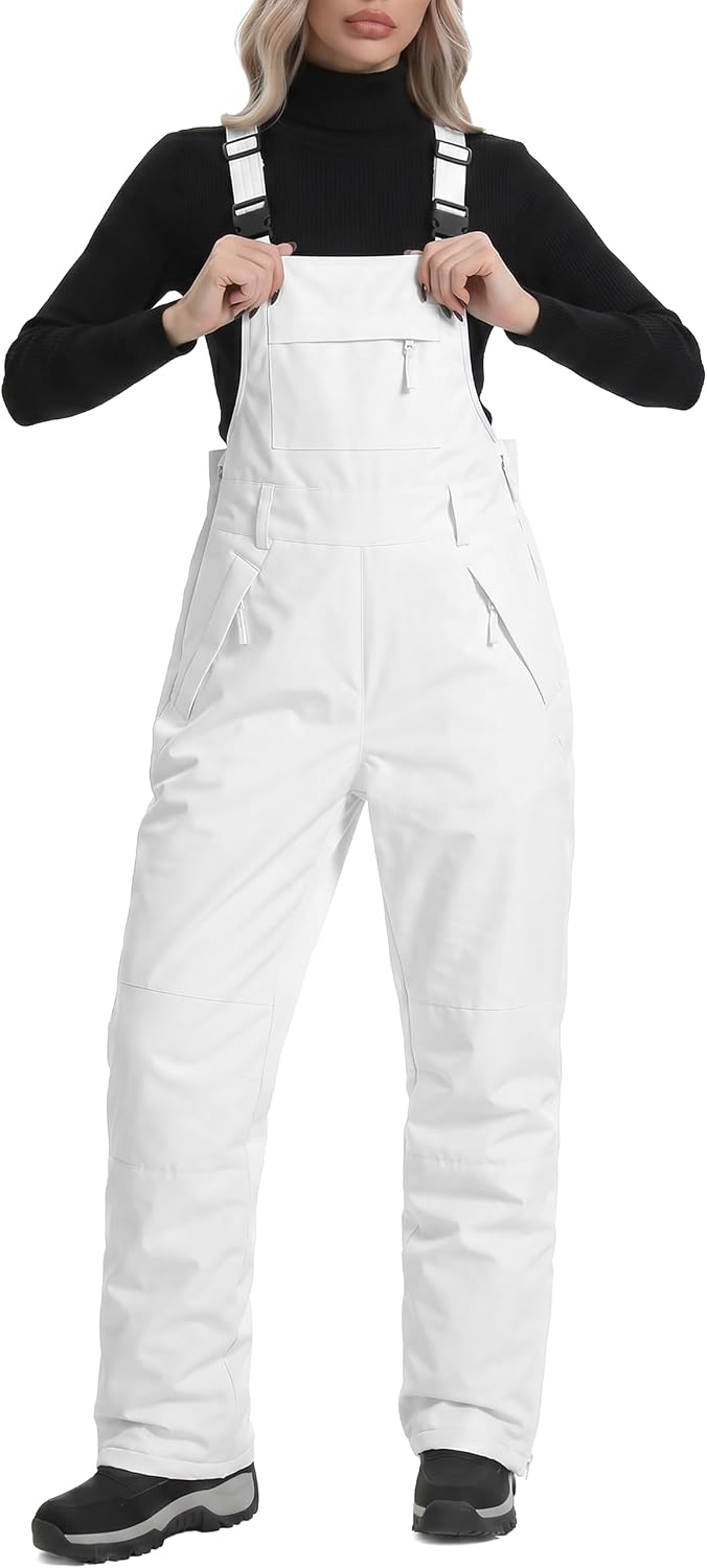 Women's Ski Snow Bibs Adjustable Straps Overalls | Waterproof Insulated Pnats Outdoor Snowboarding