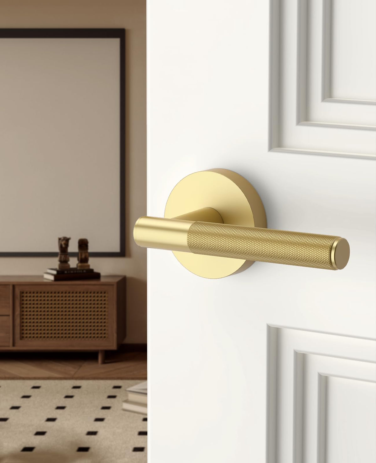 4 Pack Brushed Gold Passage Interior Door Handles