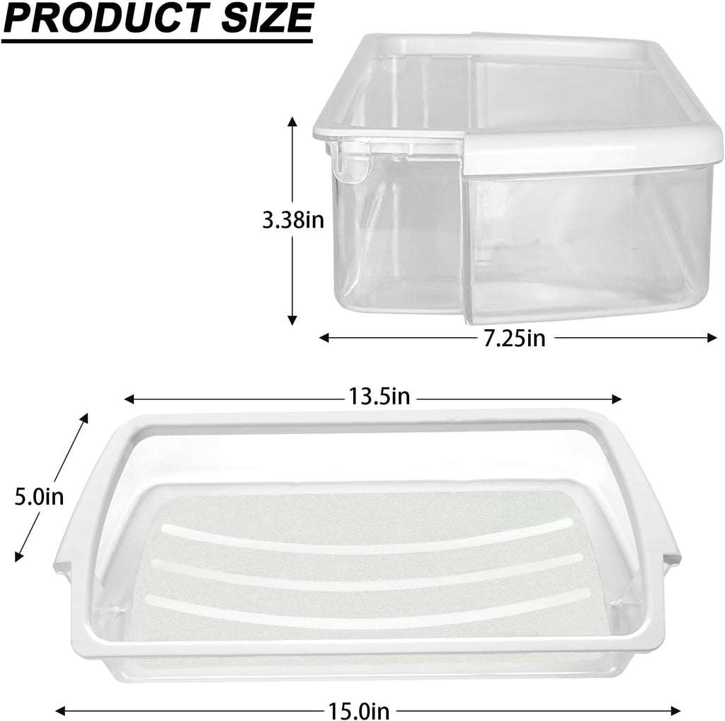 2 Pack WRS322FDAM04 WRS322FDAB05 Refrigerator Door Shelf Bin for Whirlpool