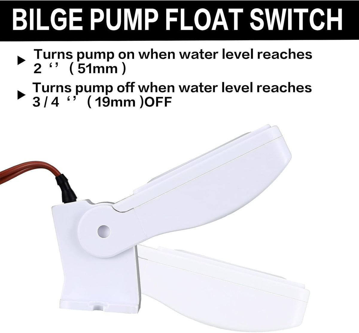 Landhoow Bilge Pump 12V with Float Switch Bilge for Boats, 750 Gph