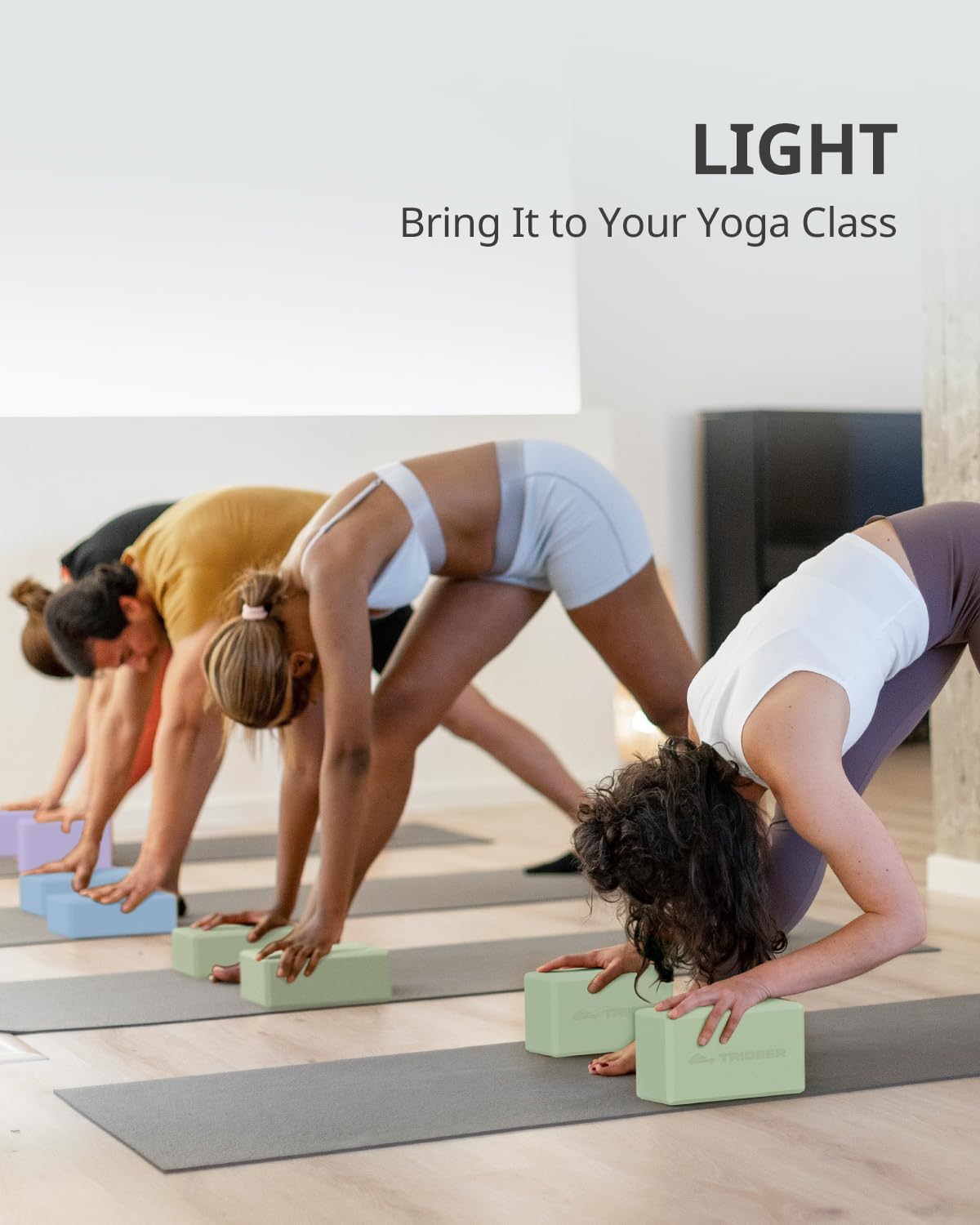 Yoga Blocks 2 Pack, Soft Non-Slip Foam Blocks with Beveled Edges for Alignment and Stretching in Yoga, Pilates, and