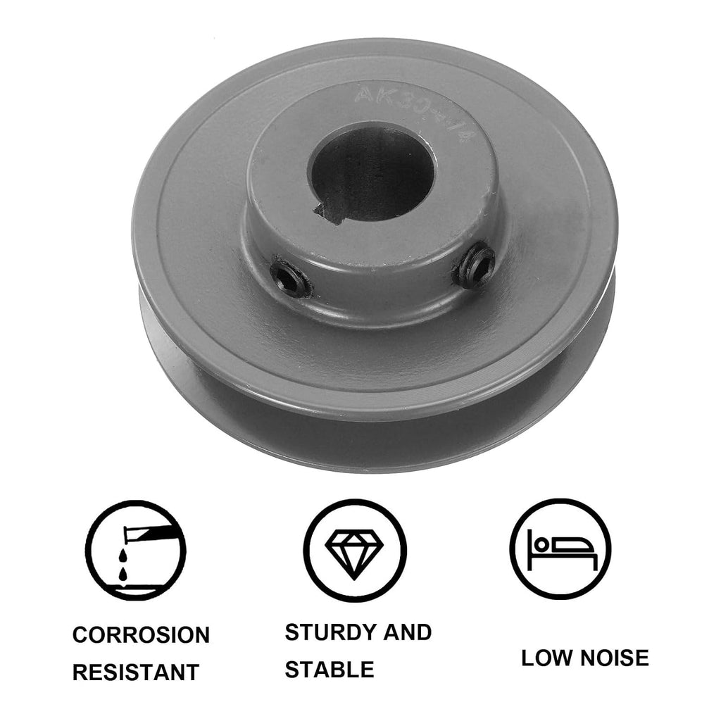 uxcell AK30-3/4 V-Belt Sheave 3/4" Bore, 3.05" OD, Single Groove Web Sheave
