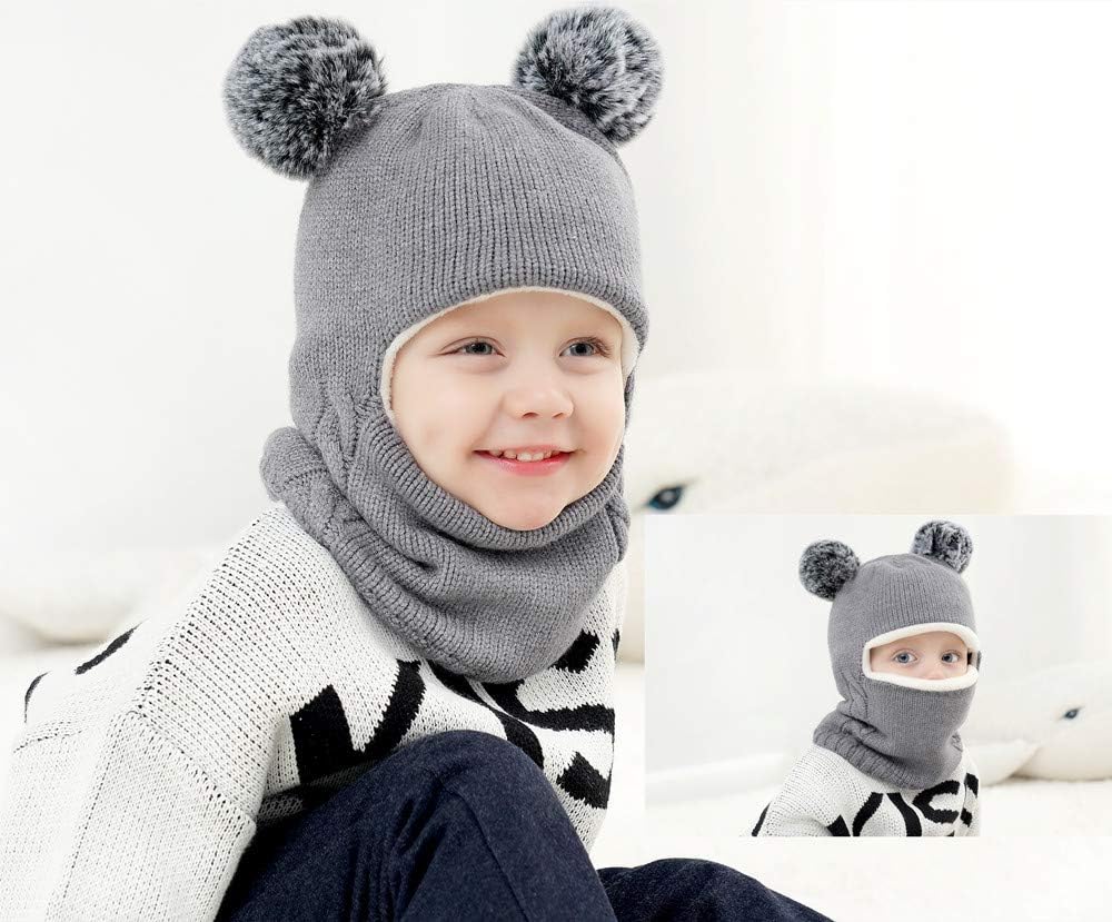Baby Winter Hat Scarf Set, Unisex Infant Toddler Kids Hat Scarf