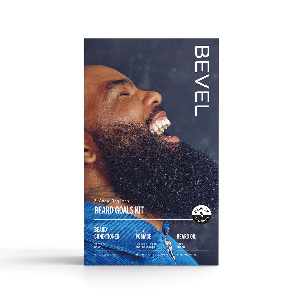 Mens Beard Grooming Kit - Includes Beard Conditioner, Hair Nourishing Pomade, and Beard Oil to Soften, Hydrate and