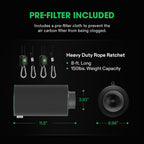 4" Pro Carbon Filter & Pre-Filter 264 CFM for Inline Fan, Black | Odor Smoke Control with Australia Virgin Charcoal