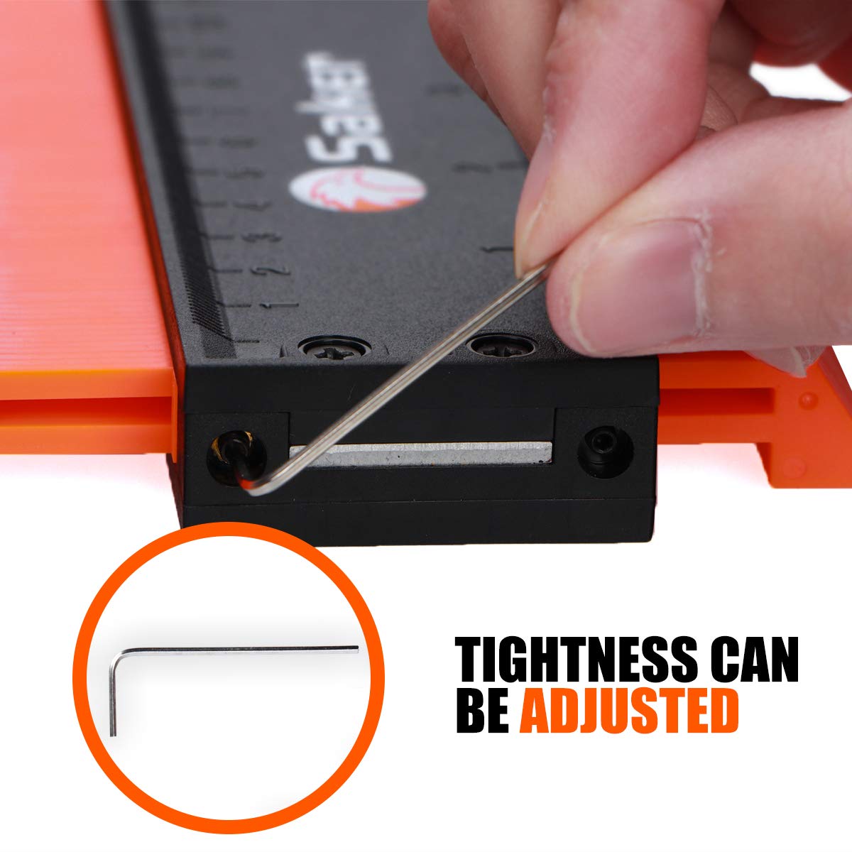 Saker Connection Profile Gauge-Adjustable Lock-Must Have Tool for DIY Handyman, Construction (5+10 INCH, BLACK+BLACK)