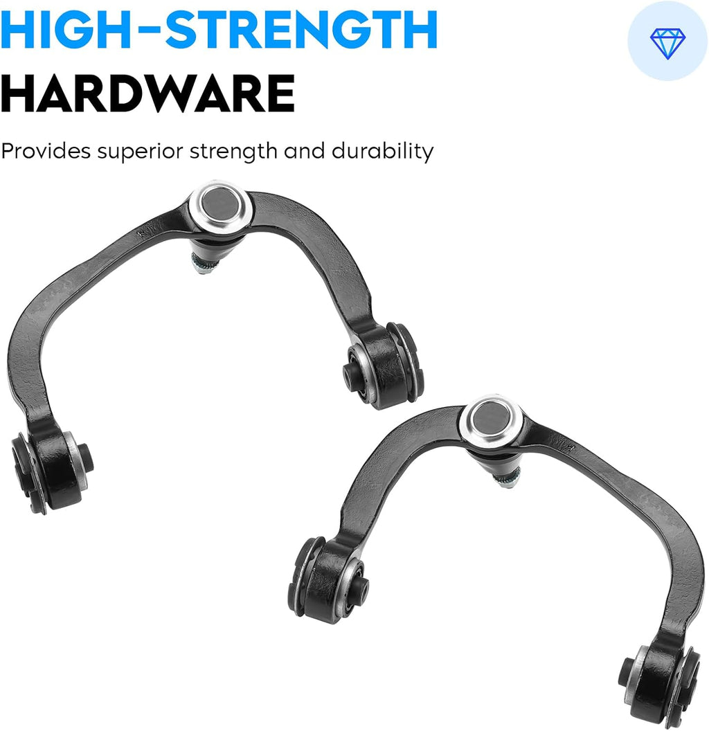 Front Upper Control Arm w/Ball Joint for Ford F-150 2005-2008 4WD, Lincoln Mark LT 2006-2008 4WD, Outer & Inner Tie Rod End, Sway Bar Link, Driver & Passenger Side, Suspension Kit K80306 K80308