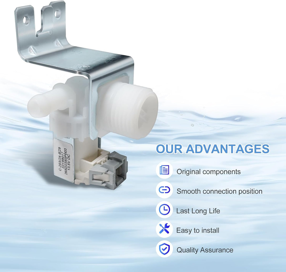 Dishwasher Water Inlet Valve Modle 265D2393P003 Replacement for GE Part WD15X24213 WD15X22999 WD15X21340 WD15X20119 WD15X26140（ Specific Not Universal）