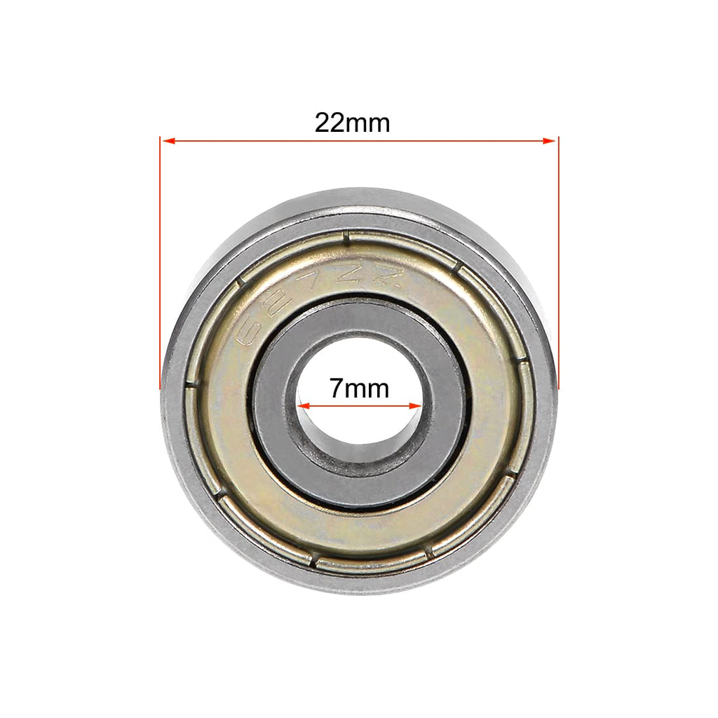 uxcell 627ZZ Deep Groove Ball Bearing 7x22x7mm Double Shielded Chrome Steel Bearings 2-Pack