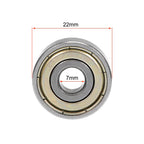 uxcell 627ZZ Deep Groove Ball Bearing 7x22x7mm Double Shielded Chrome Steel Bearings 2-Pack