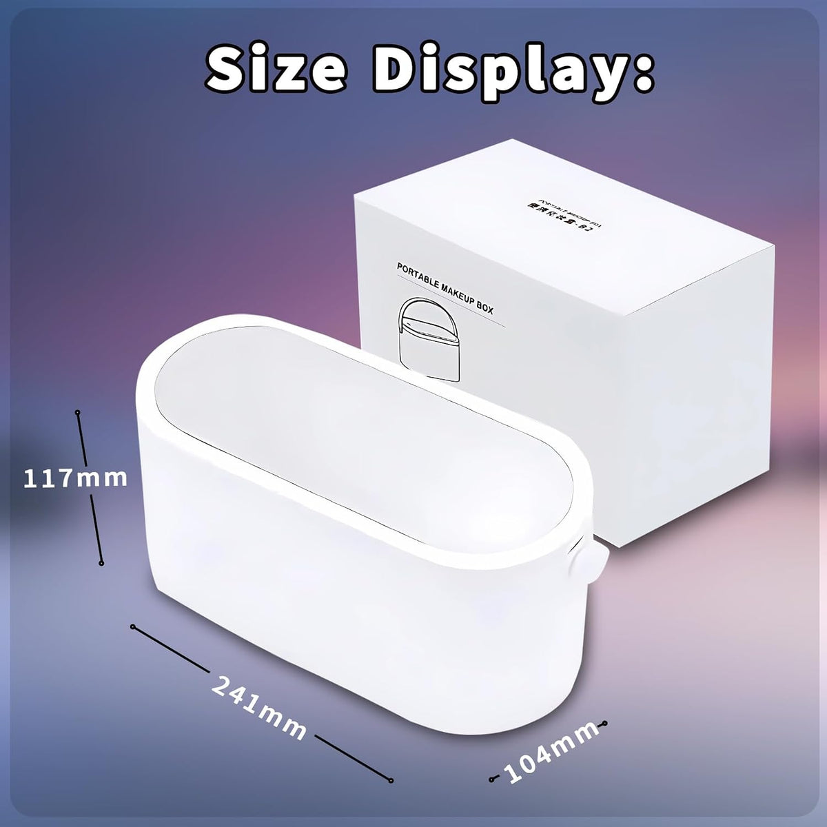 Portable Travel Makeup Organizer Box with LED Lighted Mirror