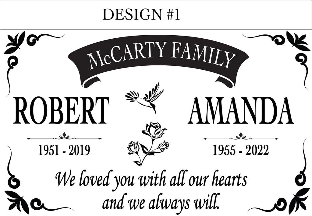 Custom Memorial Granite Thick Stone 12x24 inches Memorial Grave Marker Headstone Garden Marker Cemetery Standard