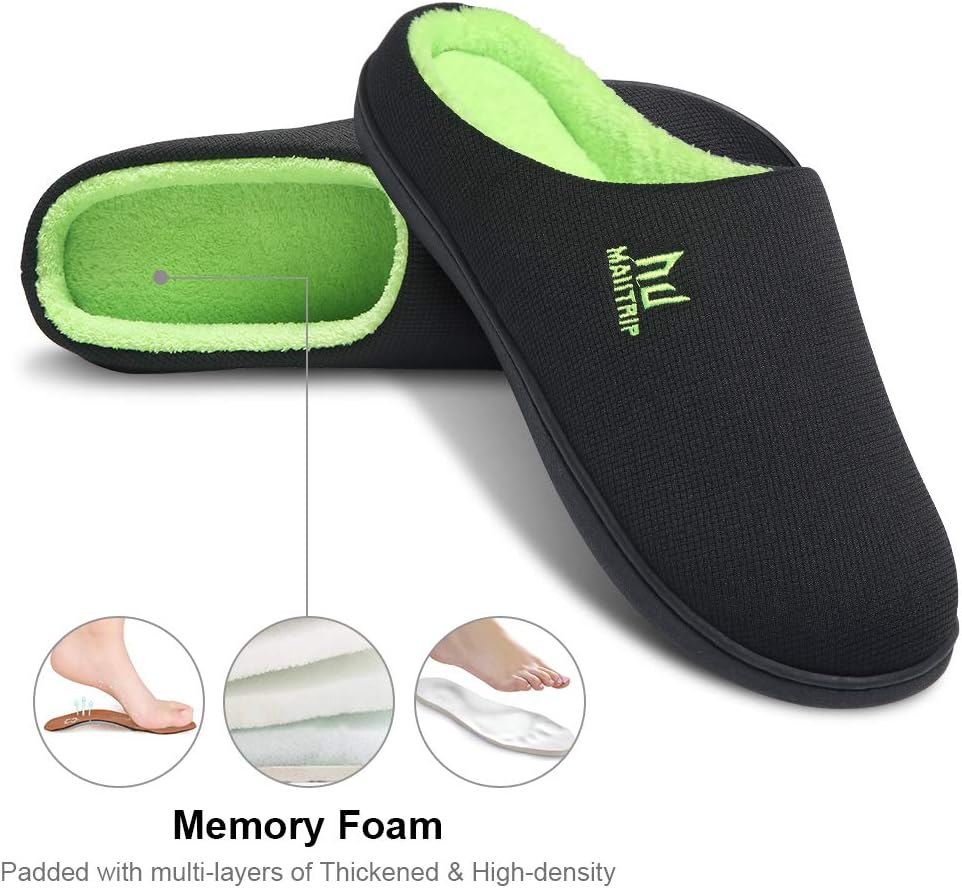 Men's Cozy Memory Foam House Slippers Non Slip (Size:7-17)