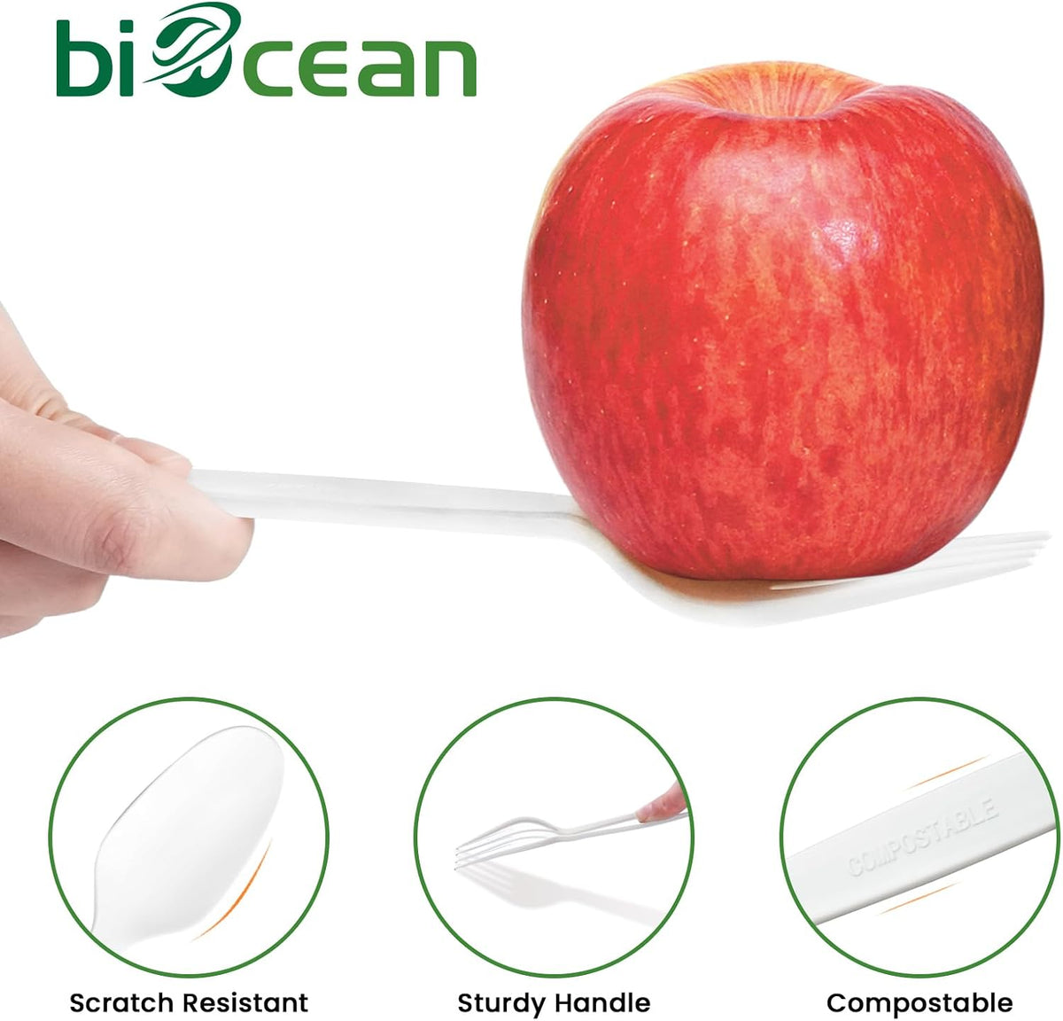 Extra Heavyduty Compostable Cutlery Set - 190 Count Large Disposable Utensils No Plastic Forks Spoons Knives