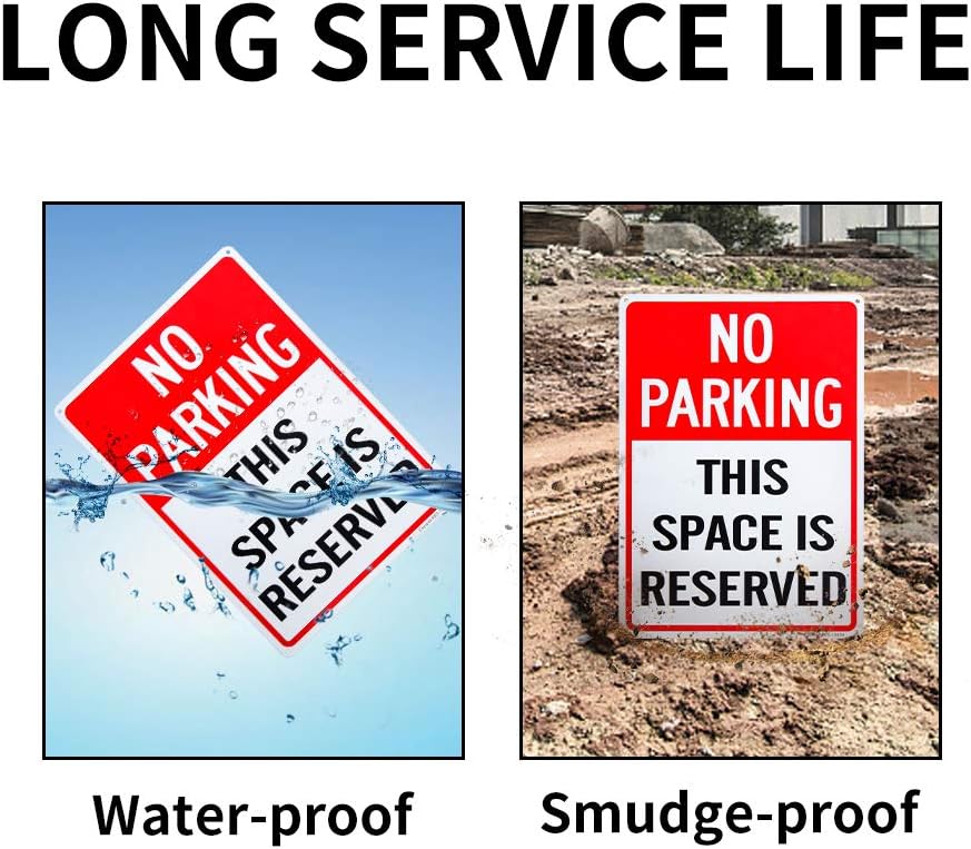 No Parking This Space is Reserved Sign - 10"x 14" - .040 Rust Free Aluminum – Reflective, UV Protected and Weatherproof