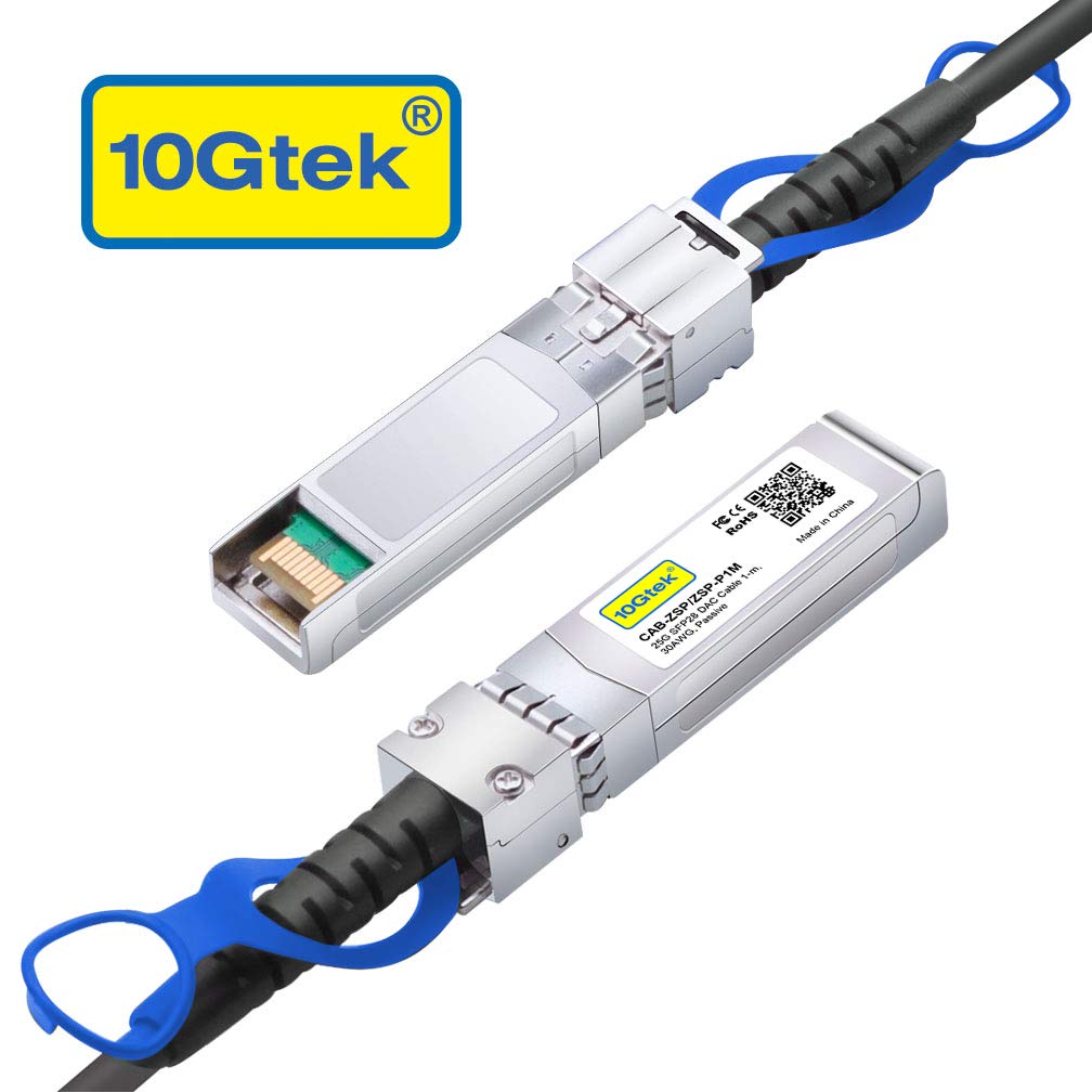 10Gtek 25G SFP28 SFP+ DAC Cable for Cisco SFP-H25GB-CU1M, 1m/3.3ft