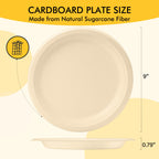 Compostable Paper Plates 9 Inch [125 Pack]