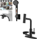 Matte Black Filtered Shower Sprayer with Sink Hose Attachment for Faucet & HOWUWEY Black Kitchen Faucet with Pull