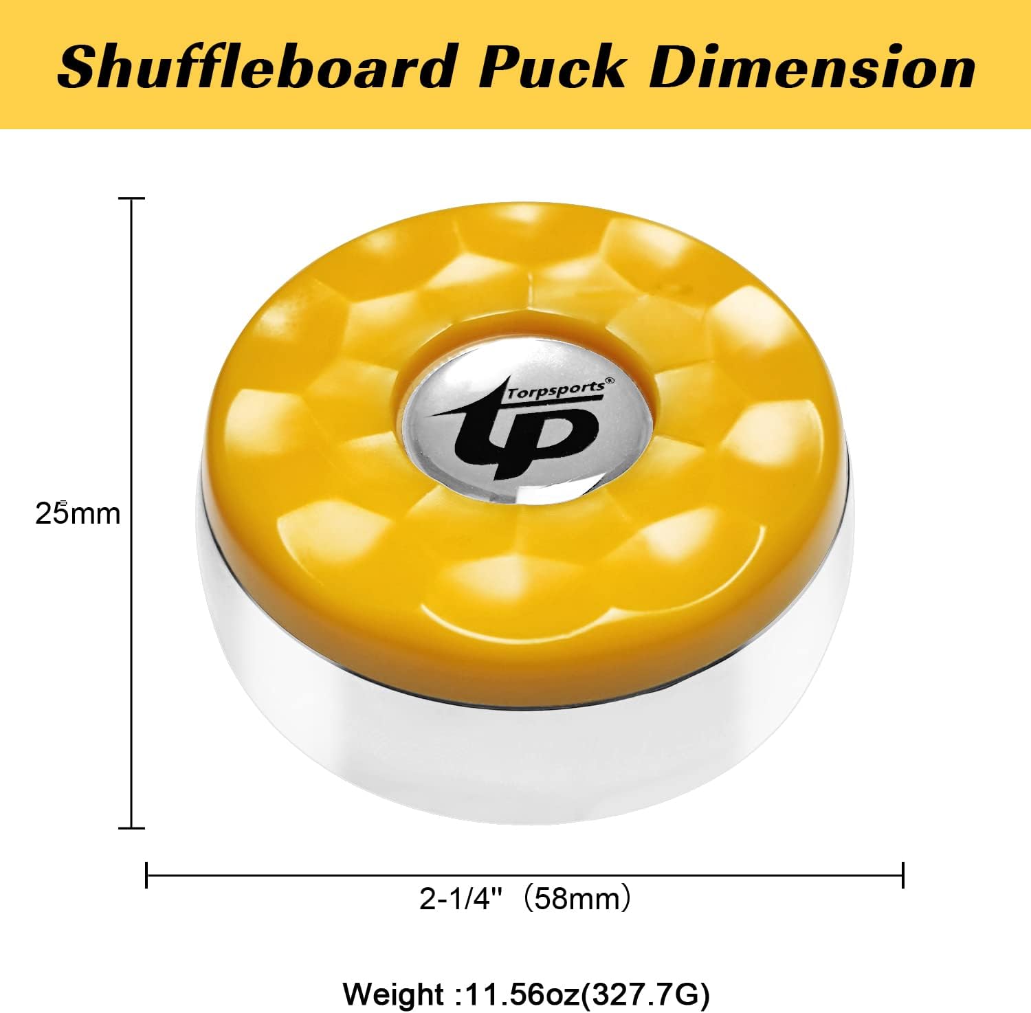 (Dia.58mm)2-1/4'' Shuffleboard Pucks, Matt surface Set of 8 Orange/Black